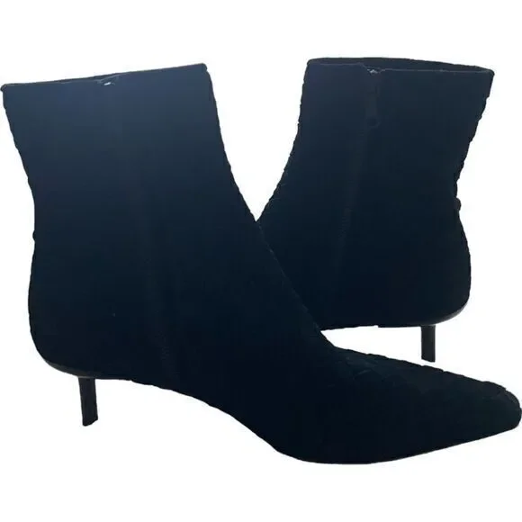 Rag + Bone Rio Revolve Woven Black Suede Leather Mid Boots Size 7.5 37.5 - Picture 3 of 11